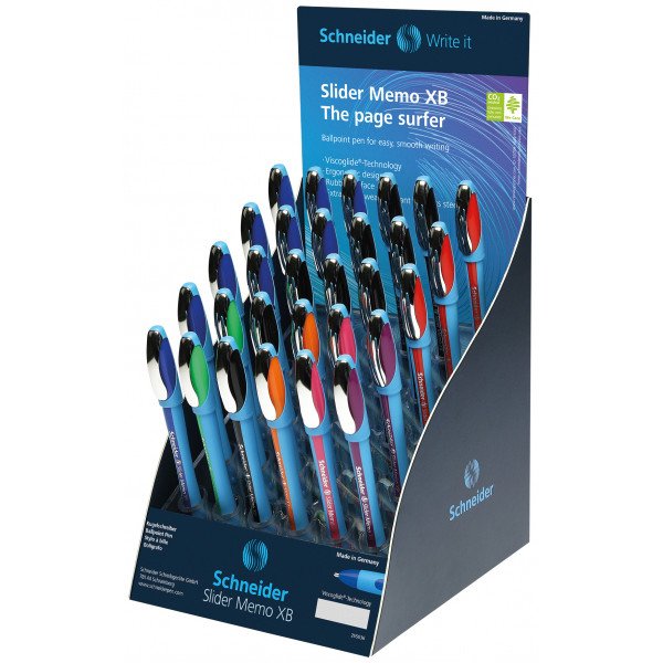 Wholesale Schneider Memo Ballpoint Pen XB (Extra Bold, Counter Display, Mix Colors)